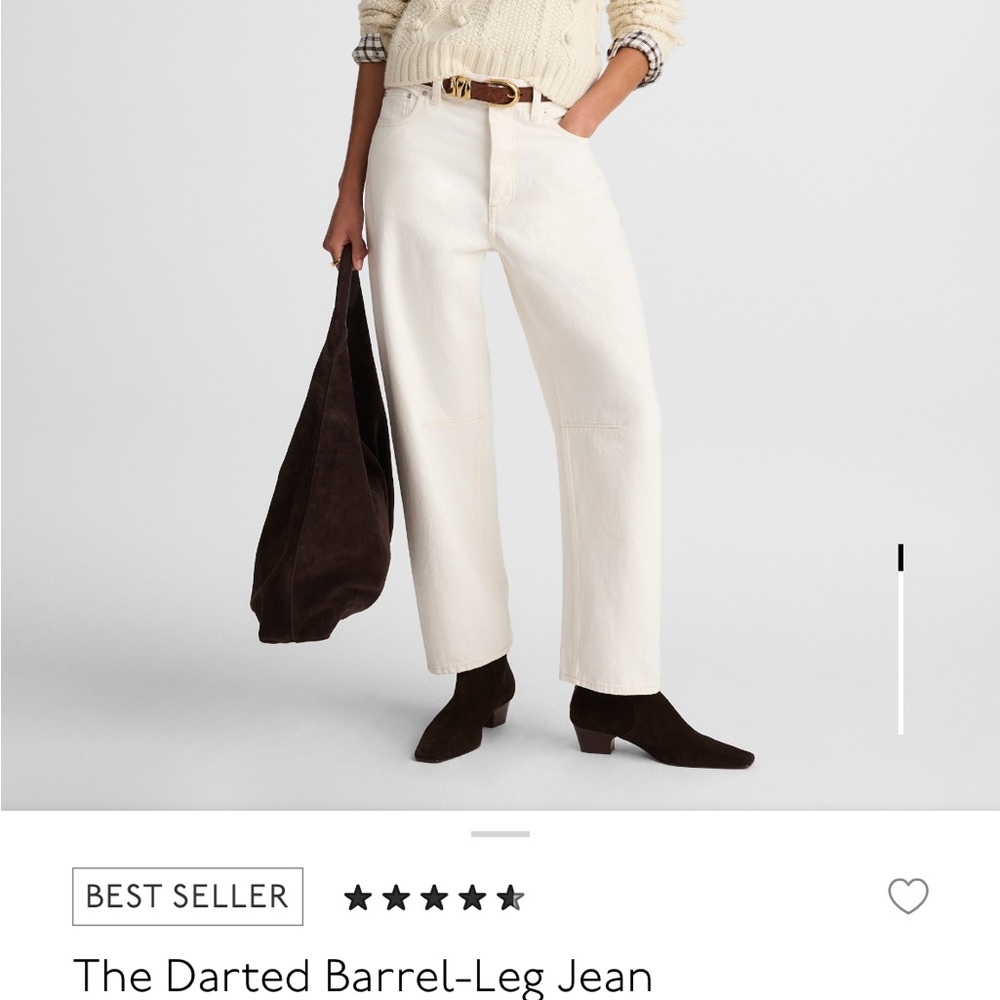 Madewell Darted Barrel Jeans in Cream